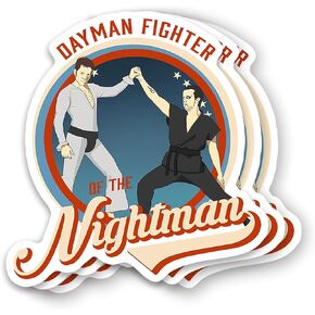 (3Pcs) Always Sunny in Philadelphia Dayman Fighter of The Nightman Ribbon Sticker 3 Inch for Water Bottle, Tumbler, Laptop, Hat, Phone Case