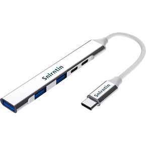 USB C HUB Multiport Adapter, USB 3.0 Hub with PD Charging, USB C Data, USB3.0, 2*USB2.0 Ports, 5-in-1 USB C to USB 3.0 Hub for MacBook Pro, iPhone 15, Dell XPS, iPad Pro, etc