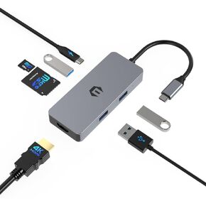 7 in 1 USB C Hub, SUTOUG USB C Docking Station Multiport USB C Adapter HDMI, 100W PD, 3 USB A 3.0, SD/TF Dock for Typ C Laptop