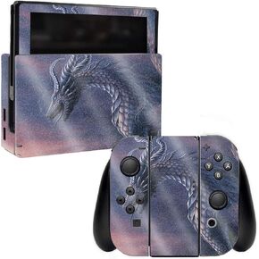 MightySkins Glossy Glitter Skin for Nintendo Switch - Dragon Fantasy | Protective, Durable High-Gloss Glitter Finish | Easy to Apply, Remove, and Change Styles | Made in The USA