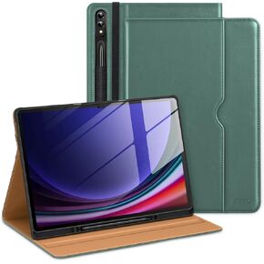 حافظة DTTO لهاتف Samsung Galaxy Tab S10 Ultra / S9 Ultra / S8 Ultra 2024/2023/2022، غطاء حامل قابل للطي من الجلد الفاخر مع حامل قلم S للكمبيوتر اللوحي مقاس 14.6 بوصة، استيقاظ/نوم تلقائي، أخضر منتصف الليل in Kuwait