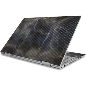 MightySkins Carbon Fiber Skin for HP Envy x360 15" (2019) - Stormy Marble | Protective, Durable Textured Carbon Fiber Finish | Easy to Apply, Remove, and Change Styles | Made in The USA