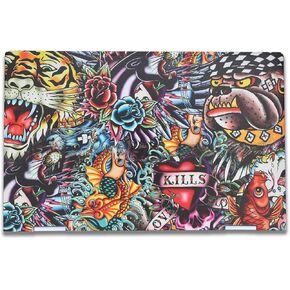 Laptop Skin Compatible with HP Envy x360 15.6" (2023) - Old School Tattoo - Premium 3M Vinyl Protective Wrap Decal Cover - Easy to Apply | Crafted in The USA by MightySkins