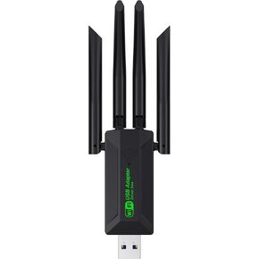 USB WiFi Adapter,1300Mbps WiFi USB 3.0 Dual Band 5G/2.4G Wireless Network Adapter ，2.4GHz, 5GHz High Gain Dual Band 4 Antenna, Wireless Adapter for Windows11/10/8.1/8/7/XP
