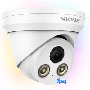 4K PoE IP Camera Outdoor with Mic,8MP Smart Dual Light Security Turret Camera,Human/Vehicle Detection,2.8mm Lens,98FT Color Night Vision,Full Metal Housing,IP67,Compatible for Third-Party NVR