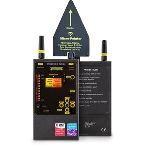 Protect 1206i Handheld RF Detector & Camera Finder - Hidden Devices Detector to Find a Digital or Analog Signal - Wireless Electronic Anti Spy Detector - Dual Antennas with a Wide Frequency Range