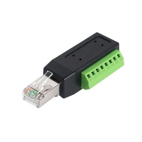 Poyiccot RJ45 Screw Terminal Connector, 90 Degree RJ45 Male to 8 Pin Screw Terminal Adapter, RJ45 Breakout Board/Network RJ45 Ethernet Converter Block Plug for CCTV Digital DVR Network,1pcs