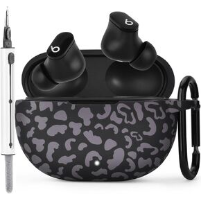 AIRSPO Silicone Case Compatible with Beats Studio Buds Case/Beats Studio Buds+ Case 2021/2023 with Cleaning Pen Soft Protective Cover for Beats Wireless Earbuds with Keychain