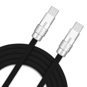 Chubby 2.0 Durable Fast Charging Cable USB Type-C Cables Ultra-Thick Silicone Cord USB-C to USB A Cable for Cell Phones, Android Devices and More, Orange, Type-C to Type-C, 9.8 FT