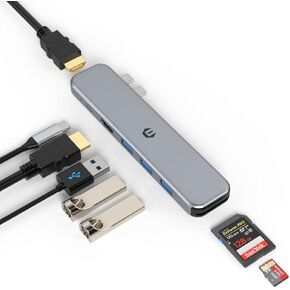 Type C Docking Station, TOTU USB C Hub Multiport Adapter with Dual HDMI, 8 in 2 Type C Docking Station, 92W Power Delivery, 3 USB 3.0 Ports, SD and TF Card Reader for Laptop and Other Type C Devices