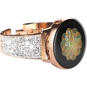 NewWays Compatible for SAMSUNG Galaxy Watch6 Classic 6 5 4 Band 40mm 44mm 42mm 46mm, 20mm Stunning Diamonds Bracelet with Quick Release Pin for Galaxy Active 2