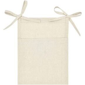 DOITOOL Bedside Storage Bag Hanging Sundries Organizer Storage Bags for Clothes Crib Hanging Bag Linen Storage Bag Wall Mount Tool Organizer Bedside Hanging Bag Baby Flax Locker Sofa