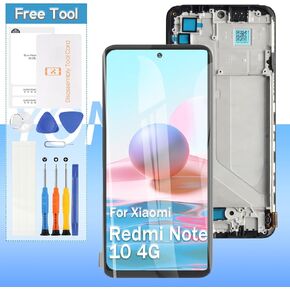 Incell for Xiaomi Redmi Note 10 4G/10s Screen Replacement 6.43 inch LCD Screen Display Touch Digitizer Assembly with Tools (Black with Frame)