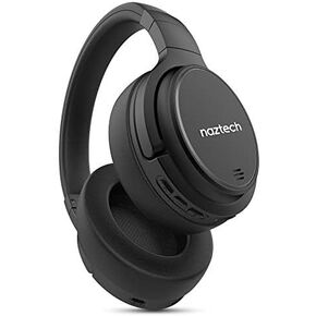 Naztech Driver ANC 1000 Active Noise Cancelling Bluetooth Wireless Headphones w/4 Mic's, Comfortable Over-Ear Design, Up to 50Hr Playtime for TV, Online Class, Home Office, Travel & More (Black) 15136