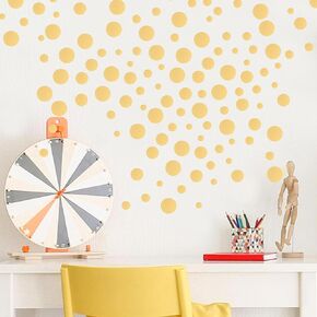 Polka Gold Dots Wall Decals - Gold Circle Wall Stickers, Repositionable Wall Stickers Peel and Stick for Nursery/Kids Room Decor, Removable Wall Decals Vinyl DIY Decor(160PCS)