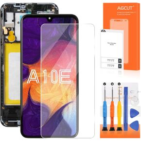 for Samsung Galaxy A10E Screen Replacement for Samsung A10E LCD for Galaxy A10E Display SM-A102U SM-S102DL Touch Screen Digitizer Replacement Assembly Repair Part Black with Frame