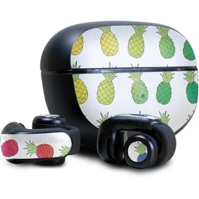 Glossy Glitter Headphone Skin Compatible with Bose Ultra Open Earbuds - Rainbow Pineapples - Premium Vinyl Protective Wrap Decal Cover - Easy to Apply | Crafted in The USA by MightySkins