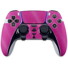 MightySkins Glossy Glitter Skin Compatible with PS5 DualSense Edge Controller - Solid Hot Pink | Protective, Durable High-Gloss Glitter Finish | Easy to Apply & Change Styles | Made in The USA