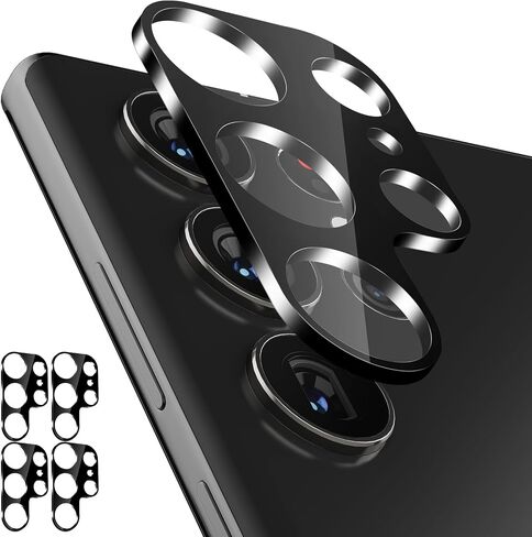 imluckies [تصميم من 4 عبوات لهاتف Samsung Galaxy S24 Ultra واقي عدسة الكاميرا، طبقة حماية لشاشة الكاميرا الخلفية من الزجاج المقسى عالي الدقة مضاد للخدش لهاتف S24u 5G 2024، شفاف in Kuwait