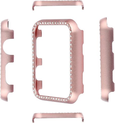 متوافق مع حافظة ساعة Apple مقاس 38 مم 42 مم، غطاء حماية معدني ممتص للصدمات للنساء من الكريستال اللامع وحجر الراين اللامع متوافق مع iWatch Series 3/2/1 (حزمة ألوان Diamond-5، 42 مم) in Saudi Arabia