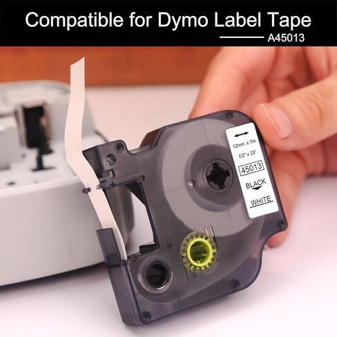 Refill Tape Compatible with Dymo D1 Label Tape A45013 S0720530 Black on White Replacement for Dymo LabelManager 280 160 210D 360D 420P Labelpoint 150 250 Labels,1-Pack in Saudi Arabia