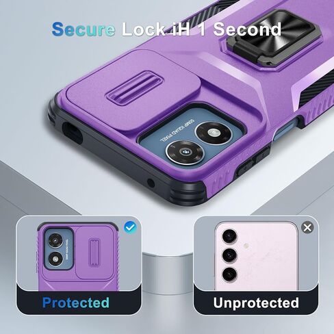 for Motorola Moto G Play 2024 Case with Tempered Glass Screen Protector and Camera Lens Cover,Rotated Ring Stable Kickstand,Heavy Duty Shockproof Protective Phone Cover-Mint Green in Saudi Arabia
