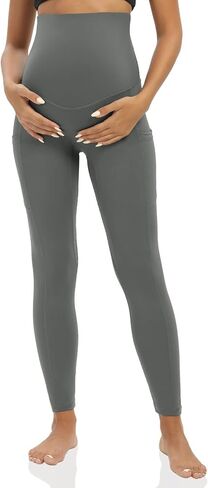 Everyday Maternity Leggings Over The Belly with Pockets, Stretchy Pregnancy Yoga Pants, Comfy Activewear in Saudi Arabia