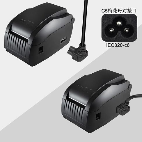 GELRHONR 90 Degrees 3 Prong AC to IEC320 C5 Power Cord,10A 125V Down Angle NEMA 5-15P to 3-Slot Mickey Mouse Universal Power Cable for Notebook Computers, TV, Monitors-4.9Ft (Black-C5) in Saudi Arabia
