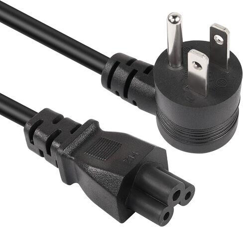 GELRHONR 90 Degrees 3 Prong AC to IEC320 C5 Power Cord,10A 125V Down Angle NEMA 5-15P to 3-Slot Mickey Mouse Universal Power Cable for Notebook Computers, TV, Monitors-4.9Ft (Black-C5) in Saudi Arabia