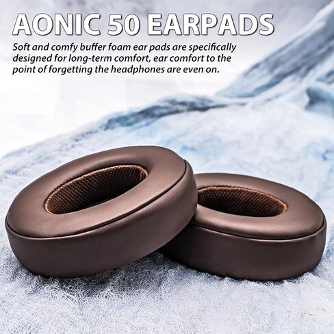 AONIC 50 Ear Pads - TRANSTEK Replacement Ear Cushion Foam Compatible with AONIC 50 Headphones Soft I Comfortable Memory Foam (Black Leather) in Saudi Arabia