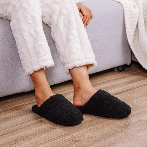 HomeTop Women's Fuzzy Fleece Memory Foam House Slippers in Saudi Arabia
