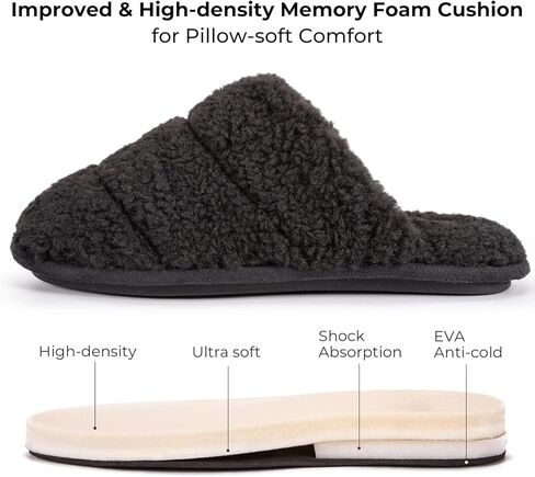 HomeTop Women's Fuzzy Fleece Memory Foam House Slippers in Saudi Arabia