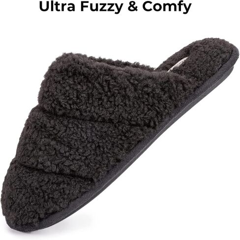 HomeTop Women's Fuzzy Fleece Memory Foam House Slippers in Saudi Arabia