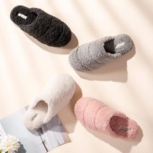 HomeTop Women's Fuzzy Fleece Memory Foam House Slippers in Saudi Arabia