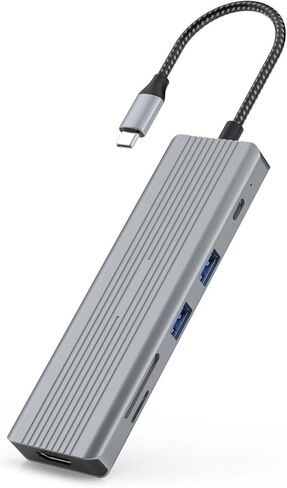 محطة إرساء، موزع TOTU 9 في 1 USB-C، يتميز بشاشة HDMI 4K، 2 * USB 3.0 Type-A، 2 * USB 2.0 Type-A، منفذ نقل بيانات USB-C، SD/TF، ​​USB C PD سريع منافذ USB، وصول للتخزين، للأجهزة من النوع C in Kuwait