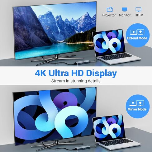 موزع USB C، موزع TOTU صغير الحجم 10 في 1 USB-C يوفر مرئيات HDMI مذهلة بدقة 4K، ومنافذ USB 3.0 مزدوجة لنقل الملفات بسرعة تصل إلى 5 جيجابت في الثانية، وقارئ بطاقات SD/TF، ​​وشحن USB-C PD موثوق in Kuwait