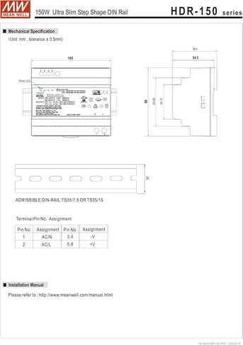 Mean Well HDR-15 Series HDR-15-24 15W Ultra Slim Step Shape DIN Rail (HDR-15-24) in Saudi Arabia