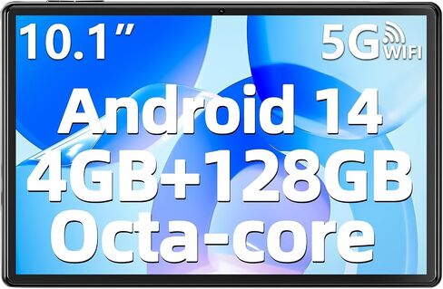 SGIN 10.1 Inch Tablet, （4+4） 4GB RAM 128GB ROM Android 14 Tablets Octa-Core (2.0Ghz) with 1280 * 800 IPS Screen, 2MP+8MP Camera, 6000mAh, WiFi, Bluetooth 5.0 in Saudi Arabia