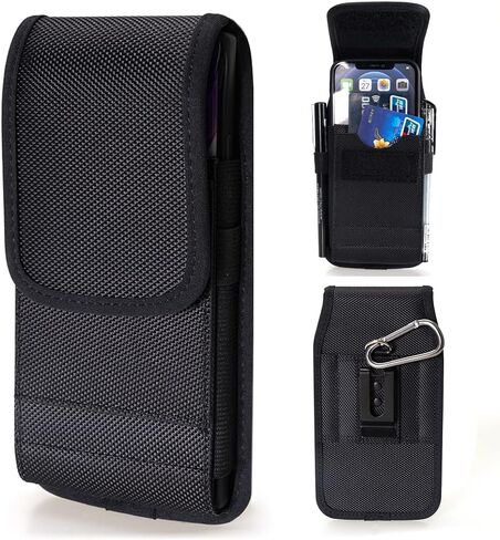 Nylon Cell Phone Holster for Samsung Galaxy S24+ S23 Plus S22+ S21+ S21 FE S23 FE S10+ A34 A54 A53 A52 A33 Note 20 5G, iPhone 15 Pro Max 14 13 12 11 Pro Max, OnePlus N20, Belt Clip Case Pouch Holder in Saudi Arabia