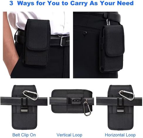 Nylon Cell Phone Holster for Samsung Galaxy S24+ S23 Plus S22+ S21+ S21 FE S23 FE S10+ A34 A54 A53 A52 A33 Note 20 5G, iPhone 15 Pro Max 14 13 12 11 Pro Max, OnePlus N20, Belt Clip Case Pouch Holder in Saudi Arabia