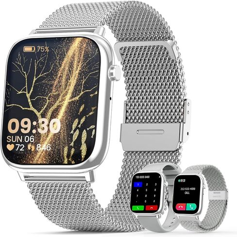 Smart Watches for Women，1.83" Fitness Tracker with Answer/Make Calls/Sleep Monitor/IP67 Waterproof /SpO2 Fitness Tracker/Sleep Monitor Watch for Android iOS (Silver) in Saudi Arabia