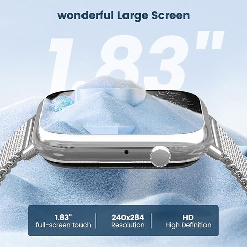 Smart Watches for Women，1.83" Fitness Tracker with Answer/Make Calls/Sleep Monitor/IP67 Waterproof /SpO2 Fitness Tracker/Sleep Monitor Watch for Android iOS (Silver) in Saudi Arabia