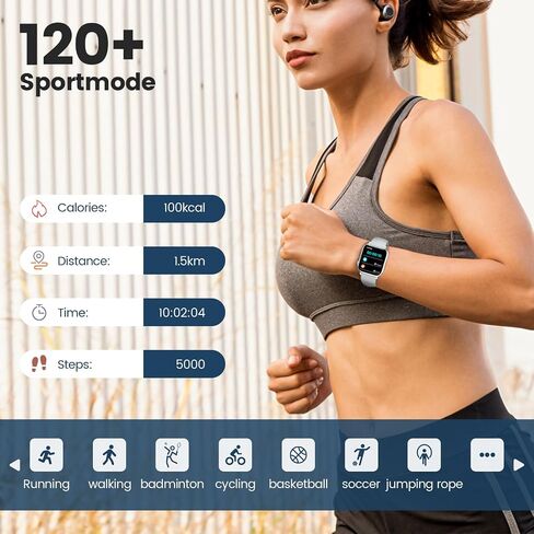 Smart Watches for Women，1.83" Fitness Tracker with Answer/Make Calls/Sleep Monitor/IP67 Waterproof /SpO2 Fitness Tracker/Sleep Monitor Watch for Android iOS (Silver) in Saudi Arabia