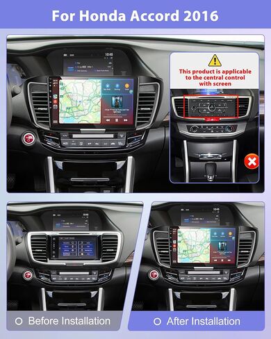 Podofo Carplay Android Auto[2+64G] ستيريو سيارة لهوندا أكورد 2.4 لتر 2016، جهاز استقبال راديو السيارة بشاشة لمس 10.1 بوصة مع بلوتوث/نظام تحديد المواقع/وصلة مرآة/SWC/WiFi+MIC+كاميرا احتياطية AHD in Saudi Arabia