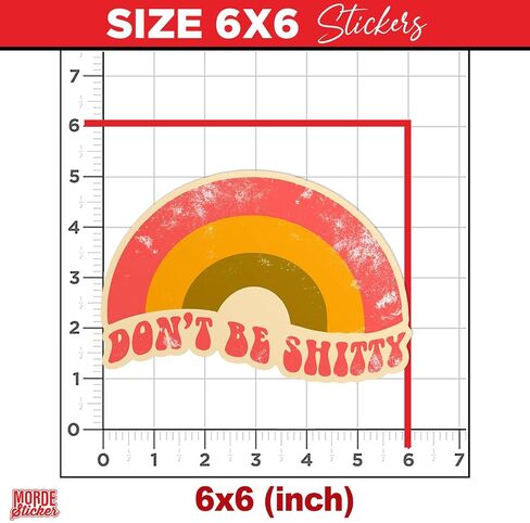 (3Pcs) Don't Be Shitty Rainbow Sticker Funny Quote Retro 3" Vinyl Die-Cut Waterproof Sticker for Hard Hat Laptop Water Bottle Phone Case Car Decal Sticker Gifts 3 Inches in Saudi Arabia