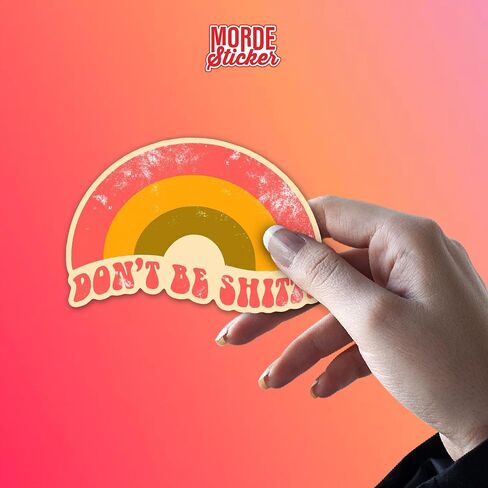 (3Pcs) Don't Be Shitty Rainbow Sticker Funny Quote Retro 3" Vinyl Die-Cut Waterproof Sticker for Hard Hat Laptop Water Bottle Phone Case Car Decal Sticker Gifts 3 Inches in Saudi Arabia