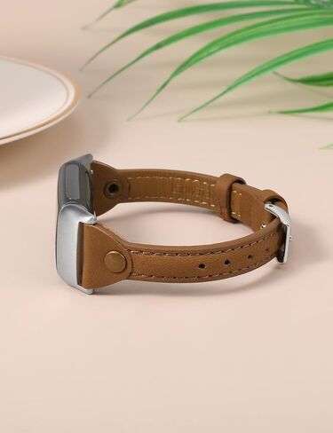 سوار جلدي من Wearlizer متوافق مع Fitbit Charge 5 Bands/Fitbit Charge 6 Bands للنساء والرجال، حزام ساعة جلد نحيف بديل لملحقات سوار المعصم لـ Fitbit Charge 6 5 Band in Kuwait