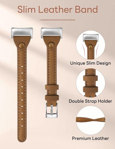 سوار جلدي من Wearlizer متوافق مع Fitbit Charge 5 Bands/Fitbit Charge 6 Bands للنساء والرجال، حزام ساعة جلد نحيف بديل لملحقات سوار المعصم لـ Fitbit Charge 6 5 Band in Kuwait