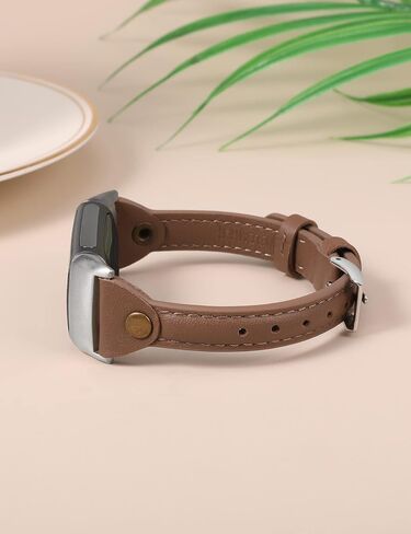 سوار جلدي من Wearlizer متوافق مع Fitbit Charge 5 Bands/Fitbit Charge 6 Bands للنساء والرجال، حزام ساعة جلد نحيف بديل لملحقات سوار المعصم لـ Fitbit Charge 6 5 Band in Kuwait