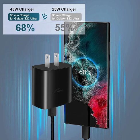 Super Fast Charger Type C, 2 Pack 25W USB C Fast Charger for Samsung Galaxy S22 Ultra/S22/S22+/S23 Ultra/S23/S21 Ultra//Note 20/Note 10/A53 in Saudi Arabia